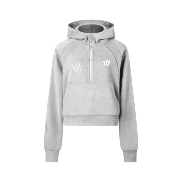 Womans Cropped Half-Zip Hoodie - Image 4