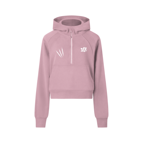 Womans Cropped Half-Zip Hoodie - Image 9