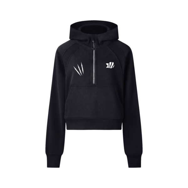 Womans Cropped Half-Zip Hoodie - Image 2