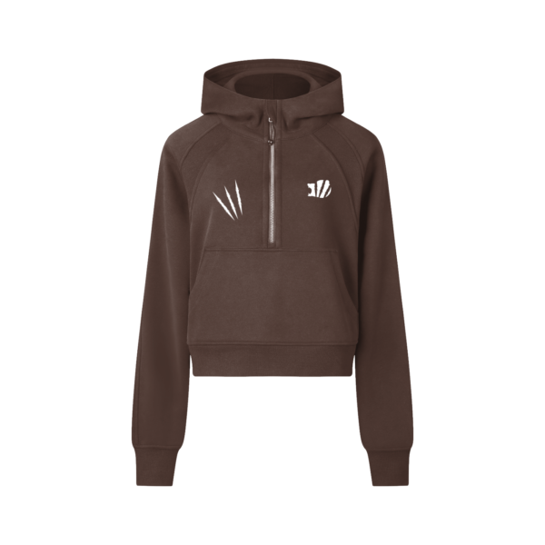 Womans Cropped Half-Zip Hoodie - Image 11