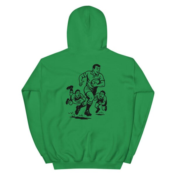 Unisex Ruggers Hoodie, black designs - Image 9