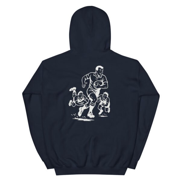 Unisex Ruggers Hoodie, white designs - Image 4