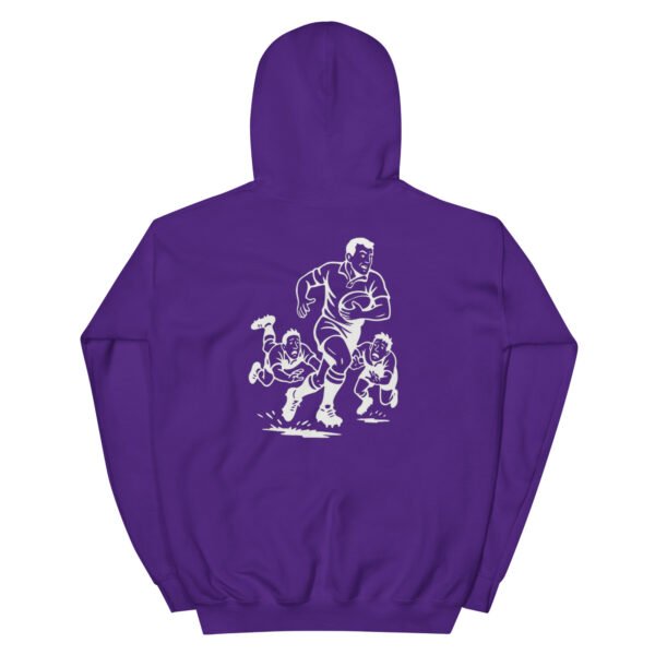 Unisex Ruggers Hoodie, white designs - Image 6