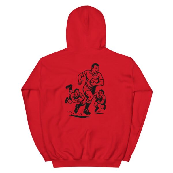 Unisex Ruggers Hoodie, black designs - Image 3