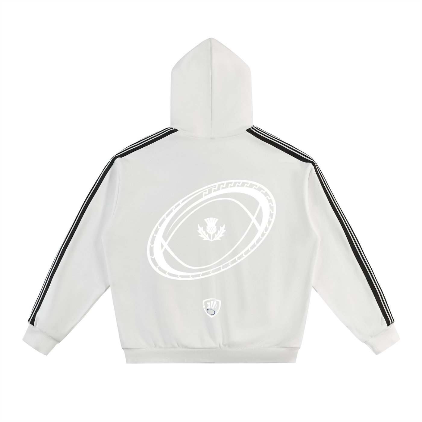 Thistle ball Side Stripe Hoodie - white - Image 4
